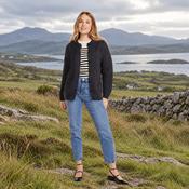 Achill Island Ladies Aran Charcoal Cardigan