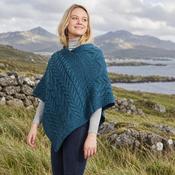 Glencar Ladies Classic Aran Atlantic Poncho