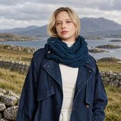 Kilmaine Aran Navy Snood Scarf with Buttons image