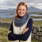 Kilmaine Aran Denim Snood Scarf with Buttons image