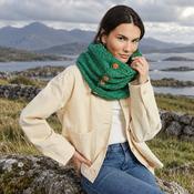 Kilmaine Aran Green Snood Scarf with Buttons image