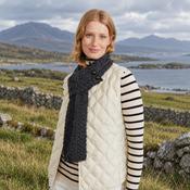 Ballina Aran Buttoned Charcoal Loop Scarf image