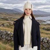 Ballina Aran Buttoned Natural Loop Scarf image