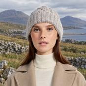 Mulranny Grey Aran Diamond Stitch Hat image