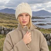 Mulranny Natural Aran Diamond Stitch Hat image