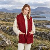 Moy Red Aran Pocket Scarf image