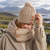 Shrule Aran Oat Hat with Pom Pom image