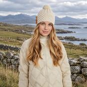 Shrule Aran Natural Hat with Pom Pom image