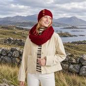 Shrule Aran Red Hat with Pom Pom image