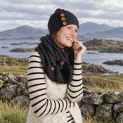 Shrule Aran Charcoal Hat with Pom Pom image