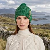 Shrule Aran Green Hat with Pom Pom image