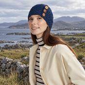 Shrule Aran Navy Hat with Pom Pom image