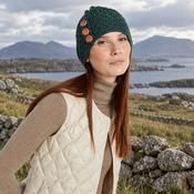 Shrule Aran Forest Green Hat with Pom Pom image