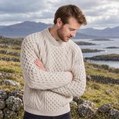 Kilronan Aran Mens Oat Honeycomb Sweater image