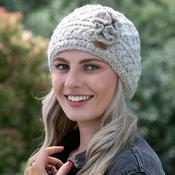 Oatmeal Aran Trellis Pullon Wool Hat image