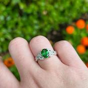 Emerald Trinity Knot Ring image