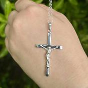 Large Sterling Silver Crucifix Necklace image
