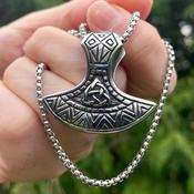 Viking Axe Stainless Steel Pendant Necklace image