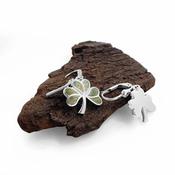 Sterling Silver Connemara Marble Shamrock Earrings