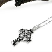 Oxidized Sterling Silver Celtic Cross image