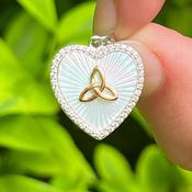 Mother of Pearl Heart Shaped Necklace with Trinity Knot image