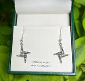 Sterling Silver Marcasite St. Bridget's Cross Earrings image