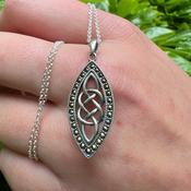Marcasite and Sterling Silver with a Trinity knot image