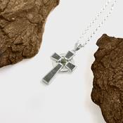 Silver Small Marble Cross Pendant image