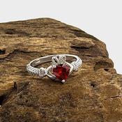 January Birthstone Claddagh Ring image