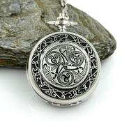 Mechanical Pocket Watch with Celtic Spiral image
