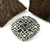 Celtic Brooch with Emerald Center image