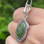 Connemara Marble Sterling Silver St Patrick Pendant image