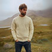 Inishbofin Mens Traditional Aran Natural Sweater