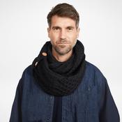 Kilmaine Aran Black Snood Scarf with Buttons image