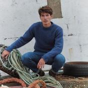 Raheen Tweed Denim Roll Neck Mens Sweater