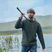Raheen Tweed Forest Green Roll Neck Mens Sweater image