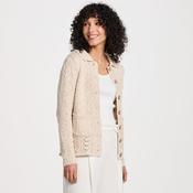 Danu Cotton-Linen Collared Cream Cardigan