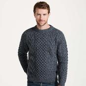 Kilronan Aran Mens Charcoal Honeycomb Sweater