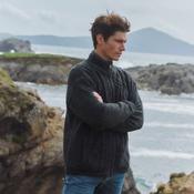 Farmleigh Lined Wool Charcoal Mens Cardigan
