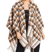 Shawl with Large Houndstooth Check Design image
