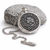 Mechanical Pocket Watch with Shamrock Design