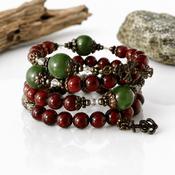 Luxury Rosary Bracelet in Green and Red