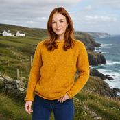 Brackloon Tweed Roll Neck Yellow Ladies Sweater image