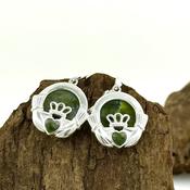 Luxury Connemara Marble Claddagh Earrings image