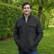 Skellig Wool Tweed Walking Jacket - Charcoal image