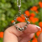 Claddagh Necklace in Sterling Silver with Rose Gold image