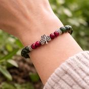 Irish Shamrock Bracelet with Connemara Marble and Tigers Eye Gemstone image