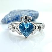 March Birthstone Claddagh Ring image