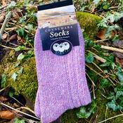 Irish Wool Flecked Socks - Purple image