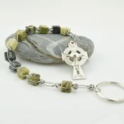 Irish Penal Rosary Keychain Great for Men image